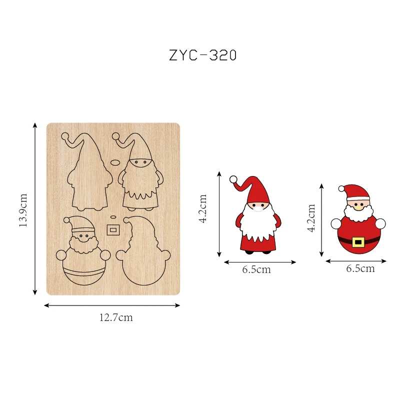 ZYC-320 Santa Claus wooden cutting mold suitable for die-cutting machines