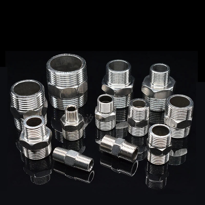 ERGAOBOY 2 pezzi 304 Boccola esagonale del riduttore dell'acciaio inossidabile, 1/4 BSP maschio a 1/8 BSP femmina del tubo, convertitore del raccordo adattatore di riduzione