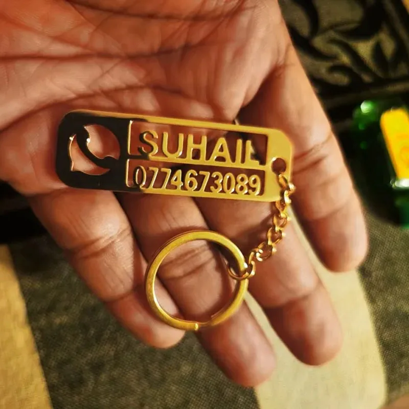 Custom Name Phone Number Keychain For Men Customized Stainless Steel Keychain Personalized Anti-lost Keyring Jewelry Family Gift personalized car number plate keychain custom car plate keychain car license plate keychain new driver gift anti lost keyring