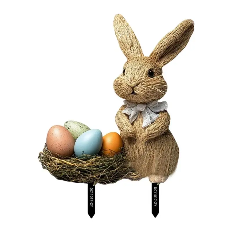 Easter Bunny Garden Stake Decorative Easters Rabbits Yard Stake Gardening Outdoor Decor Stakes Lawn Decorations Stakes For