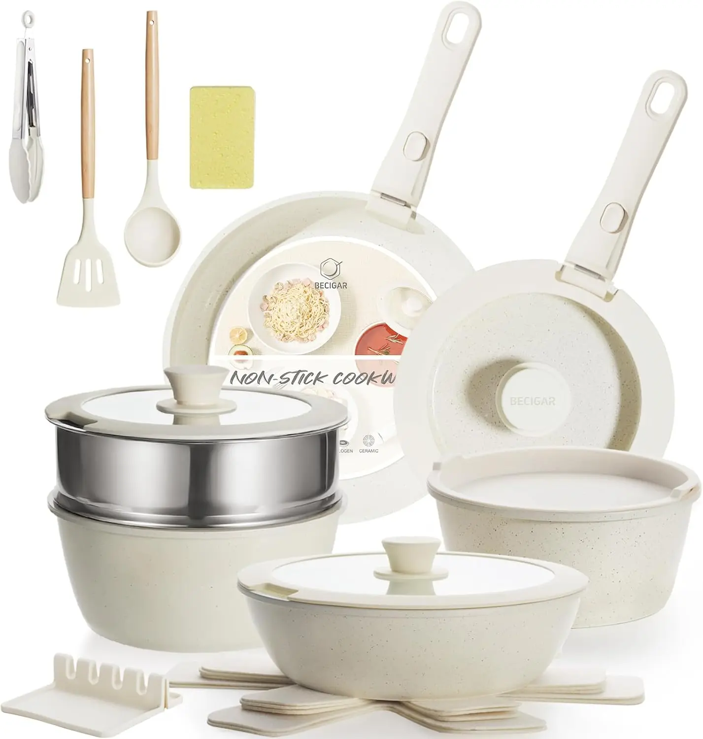 Ceramic nonstick cookware set image 1