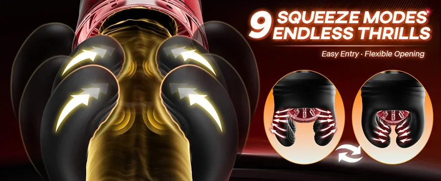 HeartCaptor Male Masturbator 9-Mode Vibrating Stroker USB Rechargeable Silicone Sleeve - Details 2