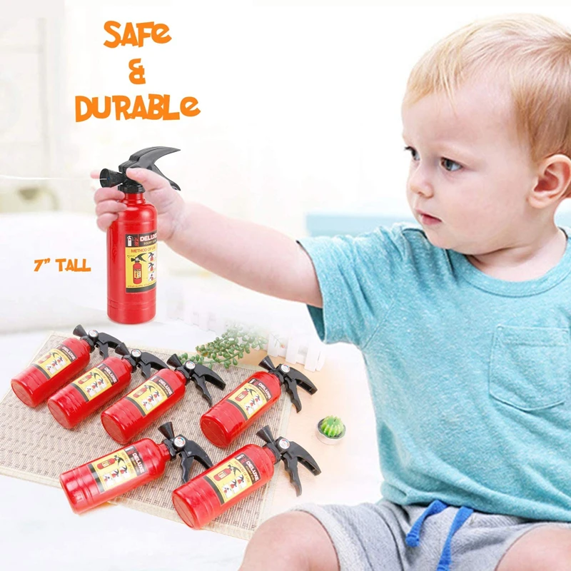 Funny Mini Fire Extinguisher Toy Water Guns Spray Water Outdoor Pool Beach Summer Toys Fireman Squirters for Kids Party 4