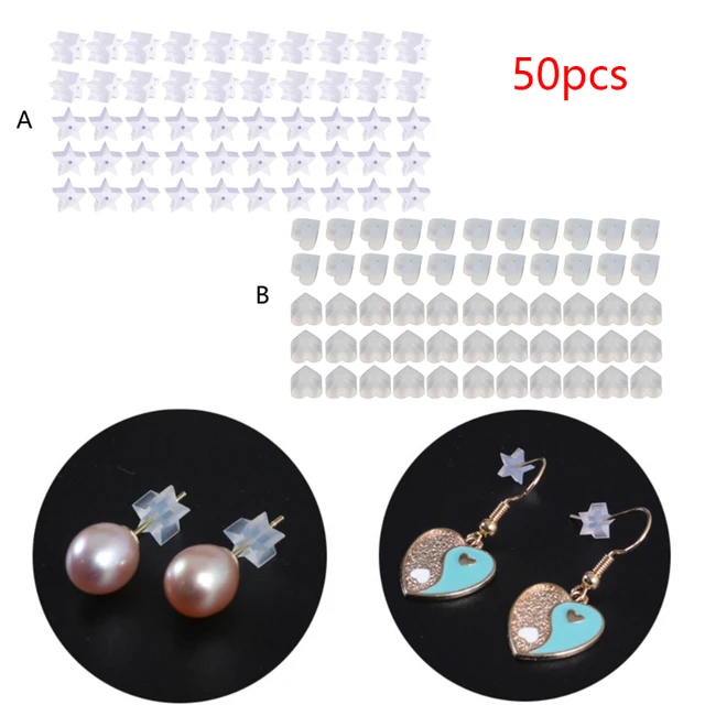 Earring Backs Perfect for Hook or Stud Earrings Silver Cover With Silicone  Insert 