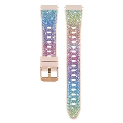 Glitter Sequin Silicone Strap - Sparkling Replacement Wristband - 18mm Universal (Rainbow)