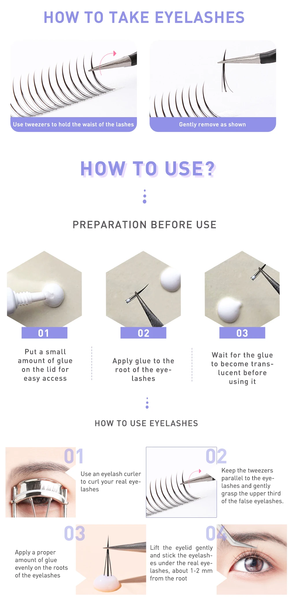DIY A/M Form Spikes Cluster Wimpern verlängerung Fischschwanz Mix 3d wärme gebundene falsche Wimpern individuelles Make-up natürlichen vorgefertigten Fan – Detail 9