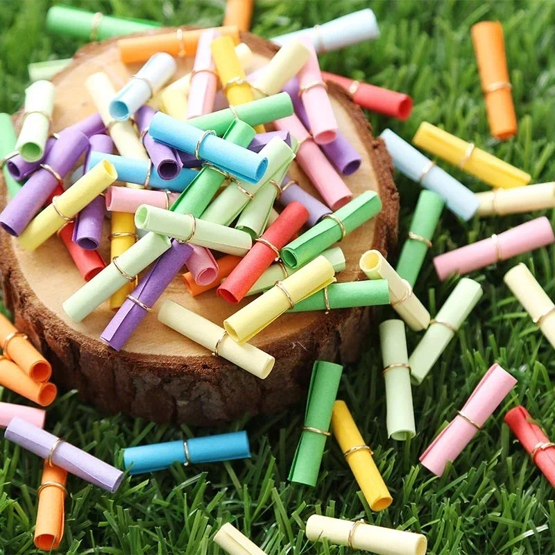 300 Pcs Mini Message Scrolls Paper - 2.36x1.18 Inch Kraft Paper Rolls For Wishing Bottles, Valentine & Party Decor