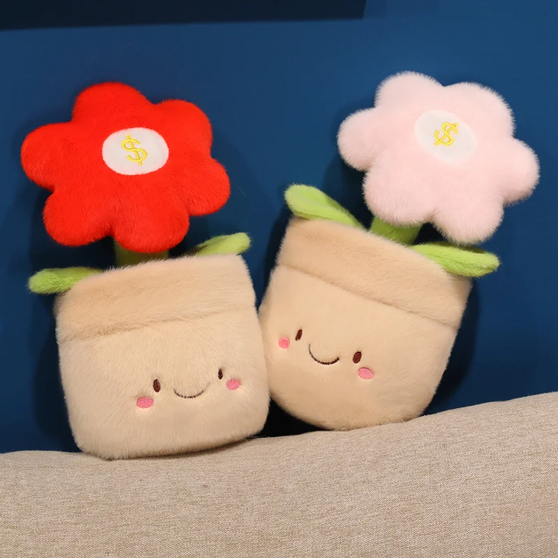1개 28cm 귀여운 꽃 화분 인형 장난감 부드러운 화분 인형 예쁜 홈 장식 생일 발렌타인 선물