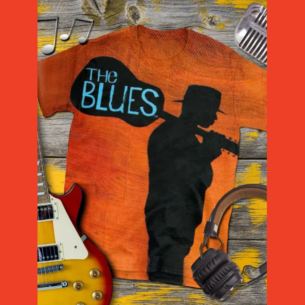 

Music Guitar Men T Shirt 3d Print Short Sleeve Summer Tops Tee Casual Fashion Street Male Clothes Daily Top Tee Men's Clothing