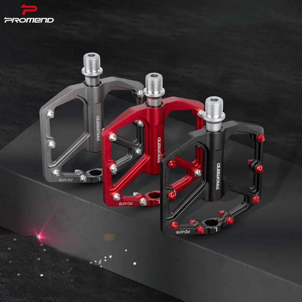 

PROMEND NEW Ultralight MTB Bicycle Pedal Aluminum Alloy Flat 9/16 Pedals Anti-Slip Bike 3 palin Bearing Pedals Vtt Bicycle Parts