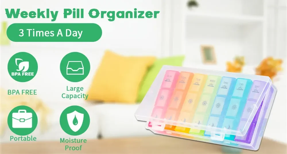 Portapillole Compatto Con 3 Scomparti - Grigio, Per Farmaci E Vitamine, Portatile - Foto 6