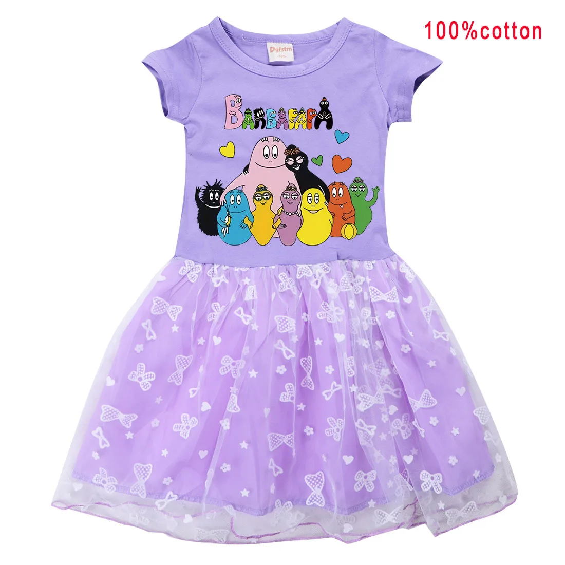 T shirt Dress Barbapapa Girls Tutu Dress Halloween Cosplay Costume Princess Kids Girls Birthday Party Dresses summer
