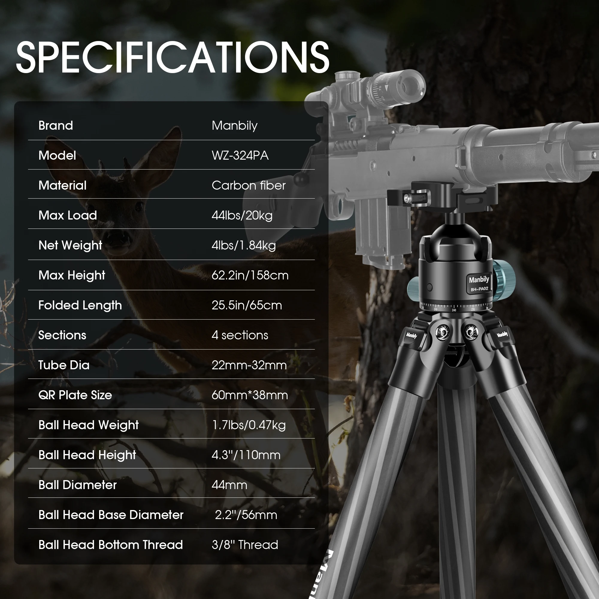Carbon Fiber Tripod for Hunting Camera camera tripod,photography tripod