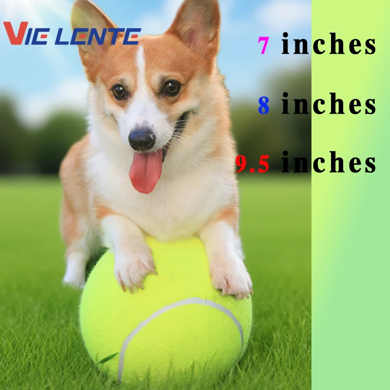 7/8/9,5 Zoll Hund Tennis Ball Riesen Haustier Spielzeug für Hund Kauen Spielzeug Unterschrift Mega Jumbo Kinder ball Training Liefert Dropship Plüsch
