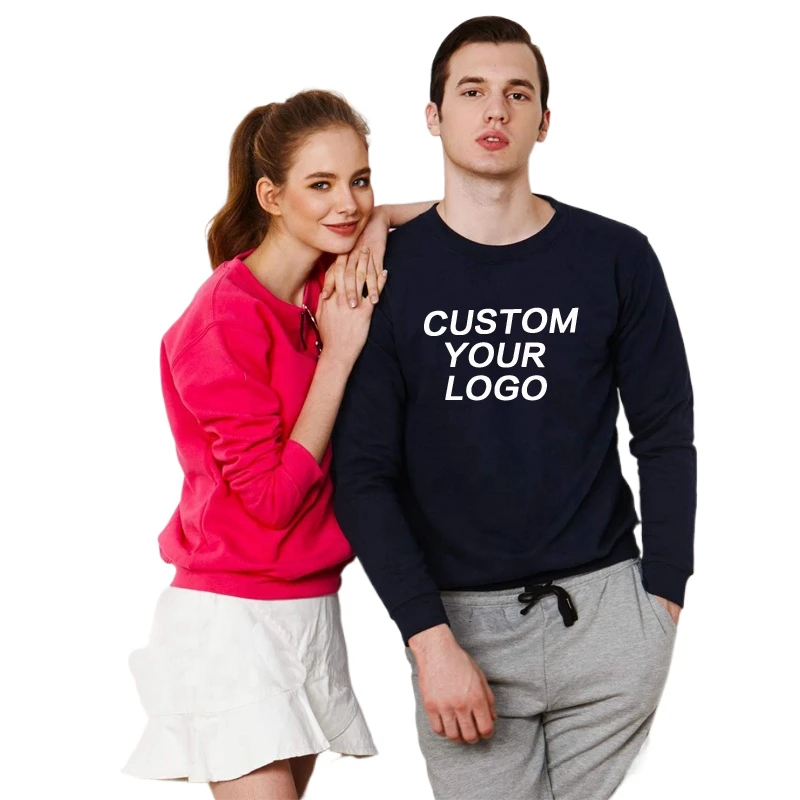 

Oem Custom Logo Text Pattern Men's Clothing Crewneck Blank Pullover Sweatshirt Fleece Plain Long Sleeve Simple Casual Male Tops