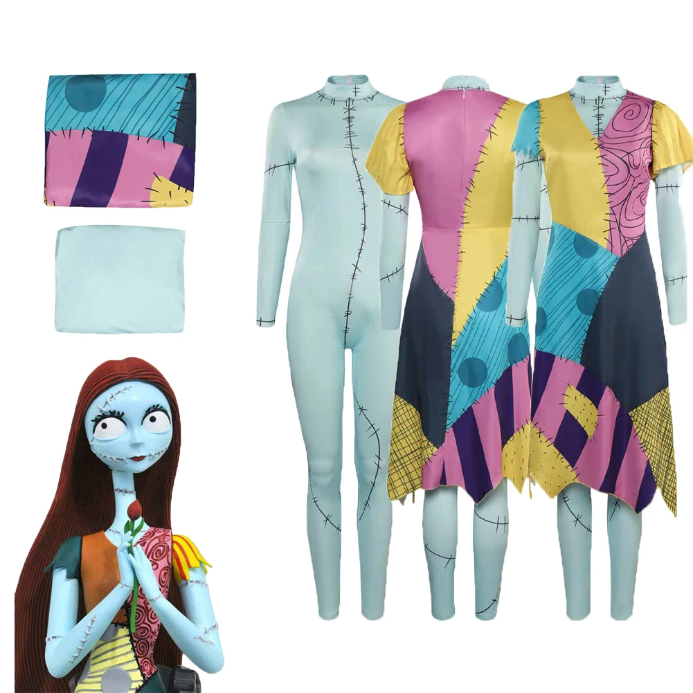 Costume Cosplay Abiti Halloween Carnival Suit Sally The Nightmare Before Christmas Suit