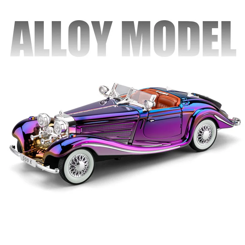 1:24 1936 ベンツ 500K 合金車モデルダイキャストメタルクラシック車両
