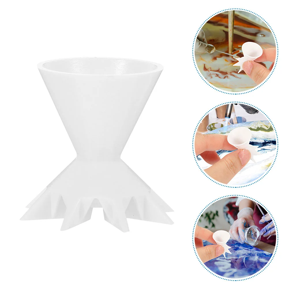 

Paint Pouring Cup Pigment Container Mixing Painting Funnel Silica Gel Supplies Fluid Cups Reusable