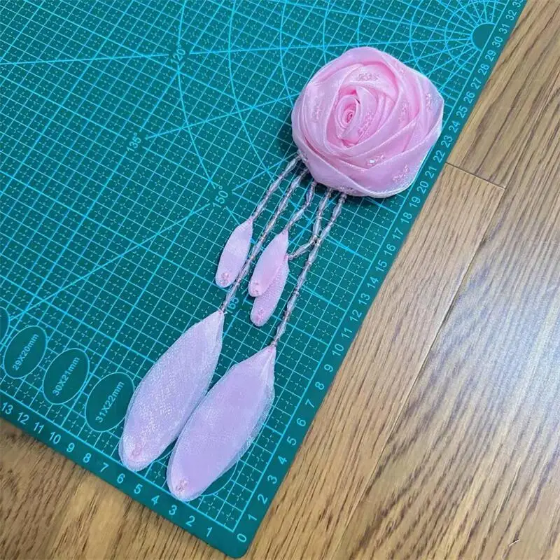 수제 비즈 아플리케 오간자 크리스탈 카멜리아 꽃, 브로치, 신발, 모자, 가방, 장 3D 장미꽃