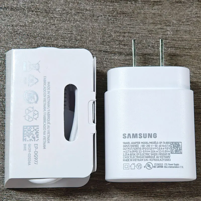 For Samsung A17 A16 A26 A36 A56 A55 A35 25w US Plug Charger Super Fast Charge Adapter For Galaxy S25 S24 S23 S22 S21 S20 FE A73