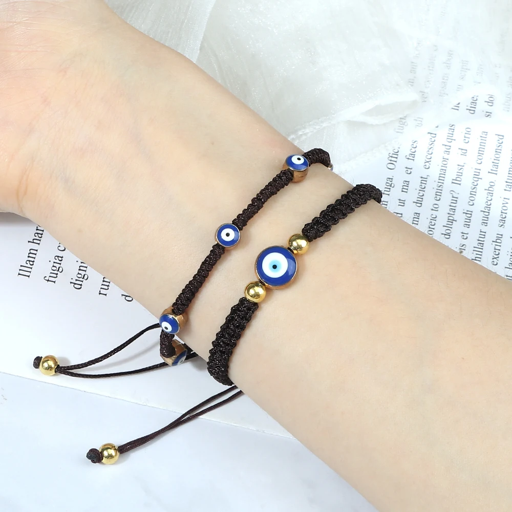 Bracelet Mauvais œil Perles Bleues - Protection Et Chance - Bijou élégant Pour Femmes Et Hommes - Cadeau Symbolique - 10