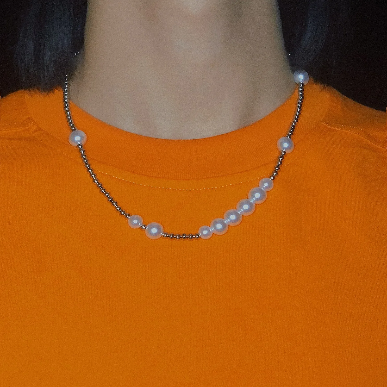 

KAITIN French Retro Pearl Necklace for Women Trendy Collarbone Round Beads Chains Necklace 2023 New In Luxury Designer Jewelry