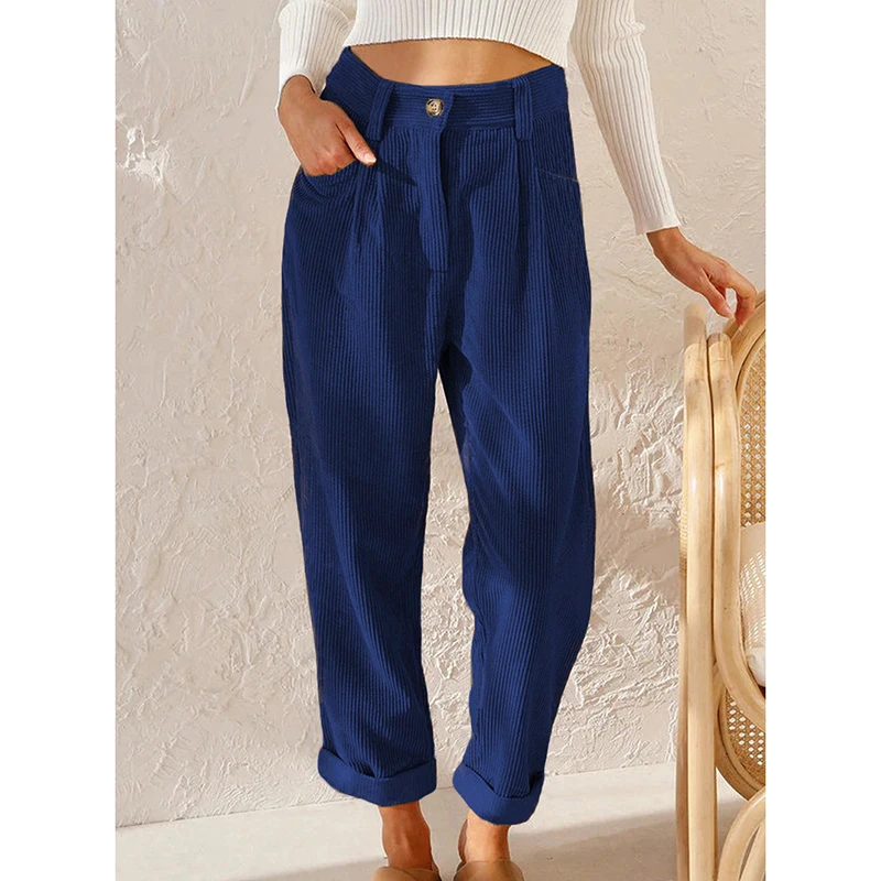 

Casual Corduroy Pants Woman Loose Straight High Waist Pants for Women Fashion 2023 Loose Streetwear Trousers Women Joggers