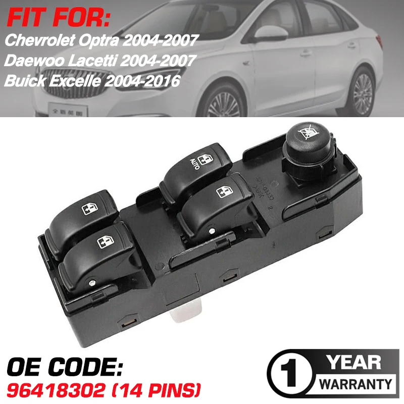 Car Power Window Switch Master Panel 96418302 14 Pins For Chevrolet Optra Daewoo Lacetti Buick Excelle 2004-2016 96552814