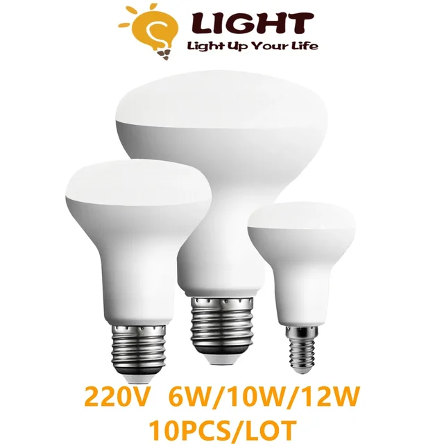 โคมไฟสะท้อนแสง LED โคมไฟหลักโคมไฟเห็ด R50 R63 R80 220V 6W-12W Non-Strobe แสงสีขาวอบอุ่นใช้ในห้องน้ํา 1
