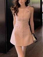 Ele  Knot oulder Bared Vest Dr Small Size Luxury High Design Sensation  Sle Ladylike  Dr - Image 3