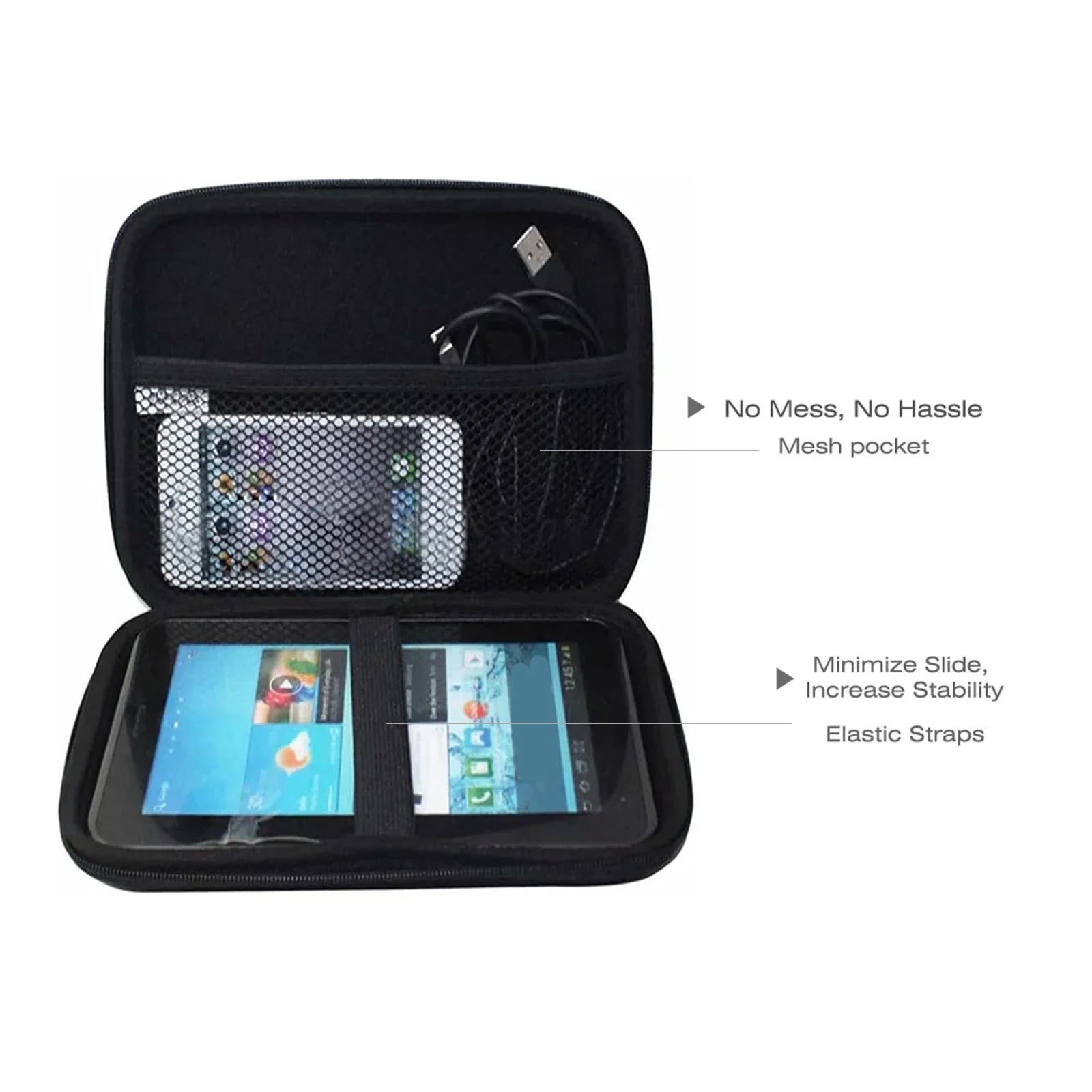 Shockproof Moisture-Resistant 7-Inch EVA Hard Shell Carrying Case with Convenient Pouch