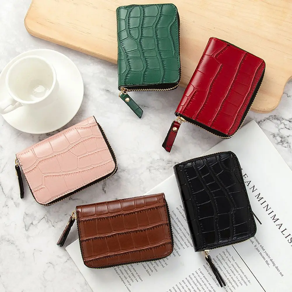 

Slim Crocodile pattern Zipper Business Credit ID Card Bank Card Card Bag Wallet Card Holder Coin Purse