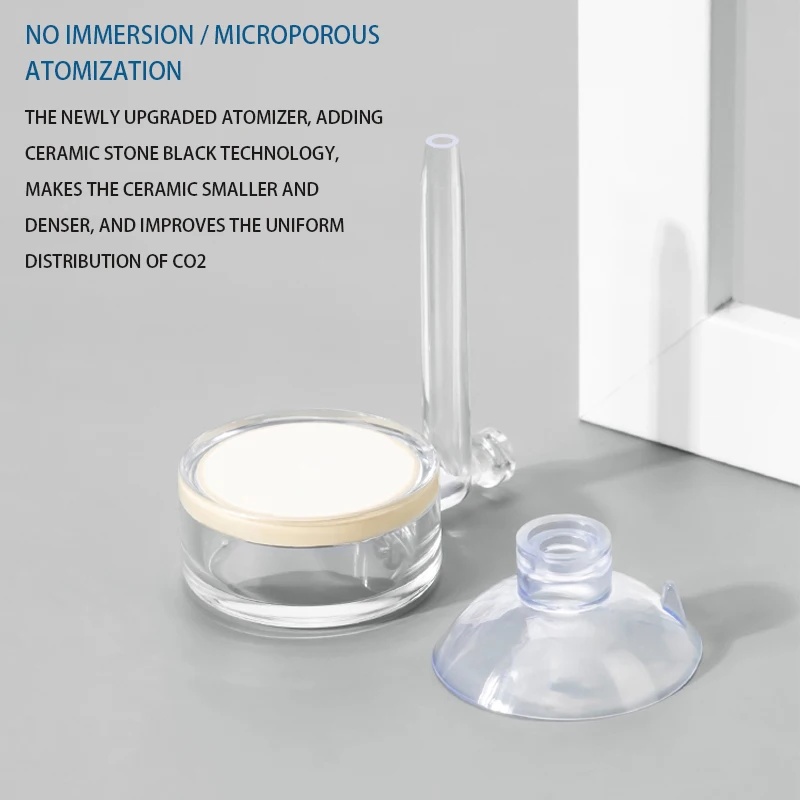 Aquarium CO2 Diffuser Aquarium CO2 Atomizer Transparent CO2 Diffuser Purifier Integrated PC Material Special Ceramic Plate Fish Tank Atomizer