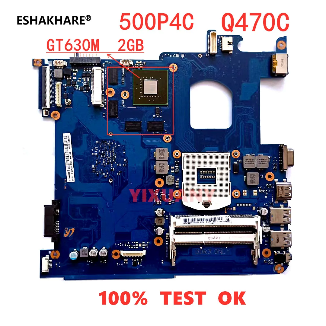 

Оригинальная материнская плата для ноутбука Samsung Q470C Q470C 500P4C с графическим процессором GT630M, 2 Гб фонарика, проверенная, хорошая бесплатная доставка
