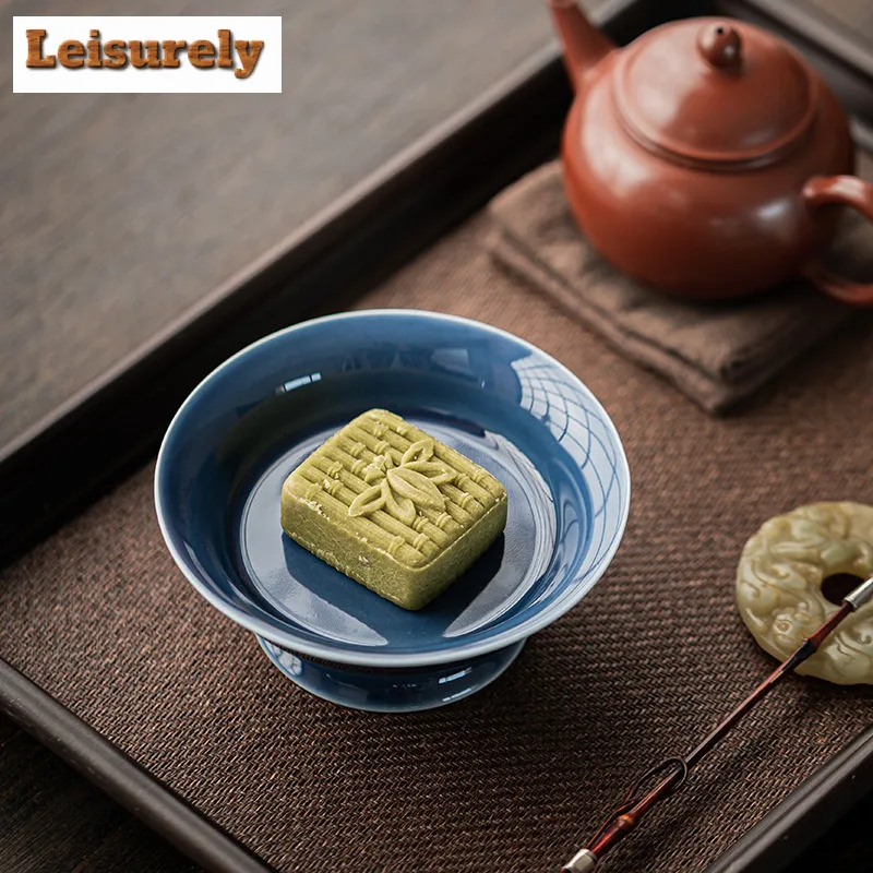 Ji-hong High Foot Fruit Dishes Creative Pastry Plate Refreshment Fruit Plate Household Hospitality Dishes Accessories Craft