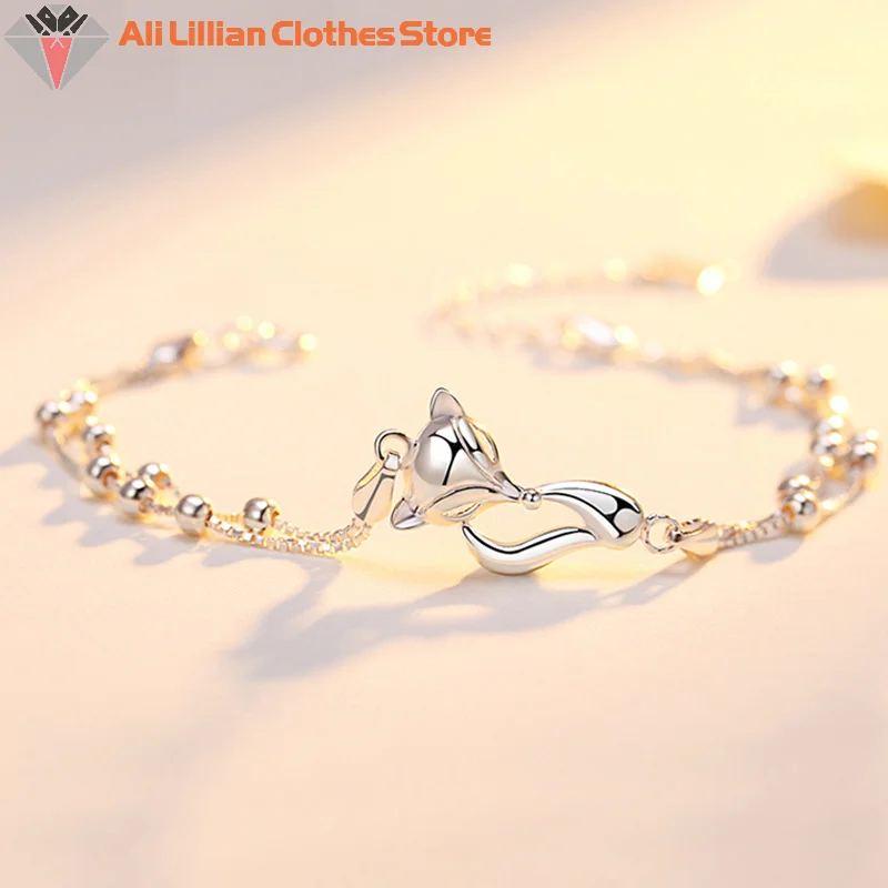 Fox Chain Bangle Bracelet for Women Girls
