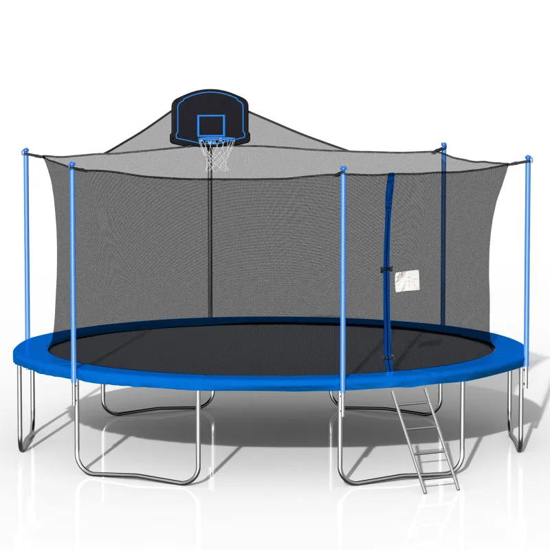 16 FT Jump Recreational Trampoline with Safety Enclosure Net AND LADDER- Fitness Trampoline with Padding Waterproof Jump Mat