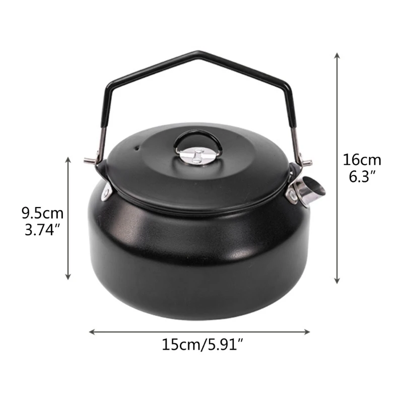 Camping Kettle, 1L Camp Tea Coffee Pot Stainless Steel Outdoor Hiking Kettle  Pot - AliExpress