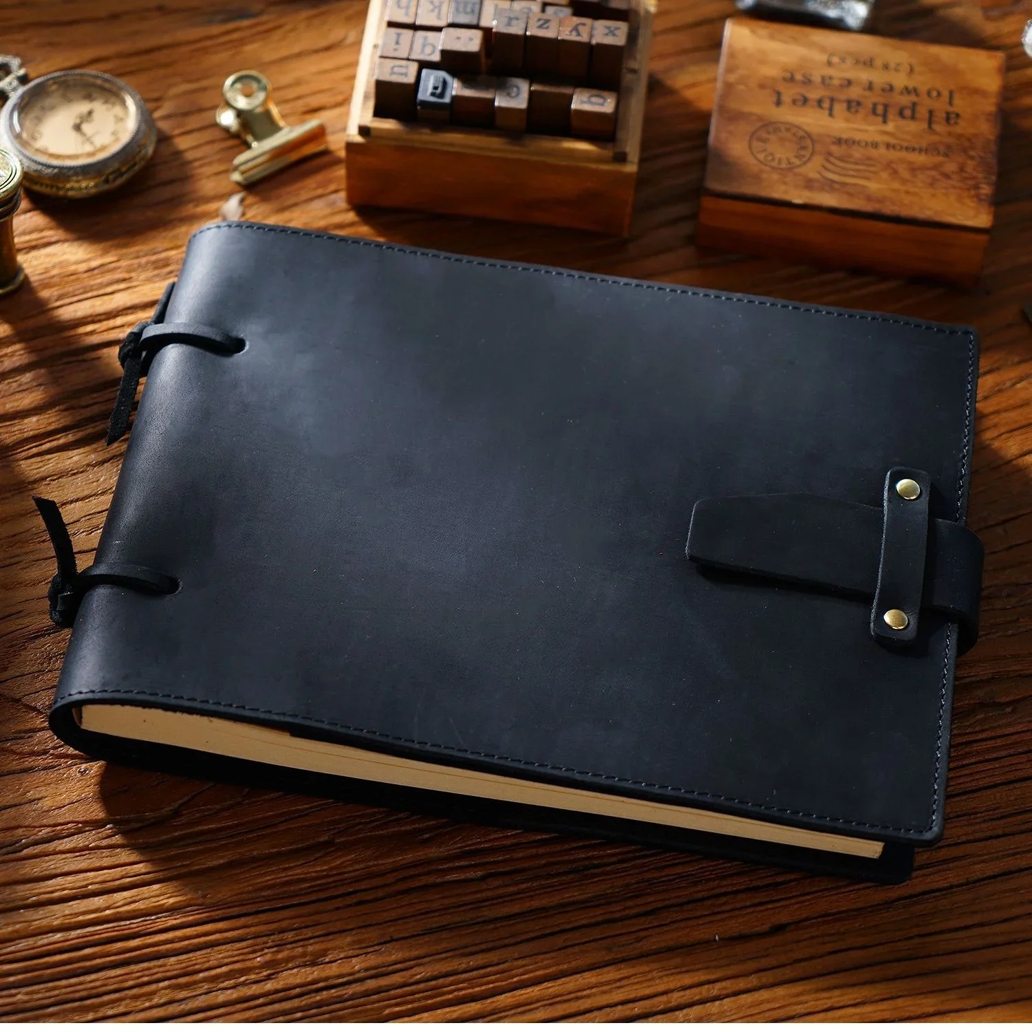 Leather Sketchbook Cover A5 Leather Sketch Pad Gift For Kids