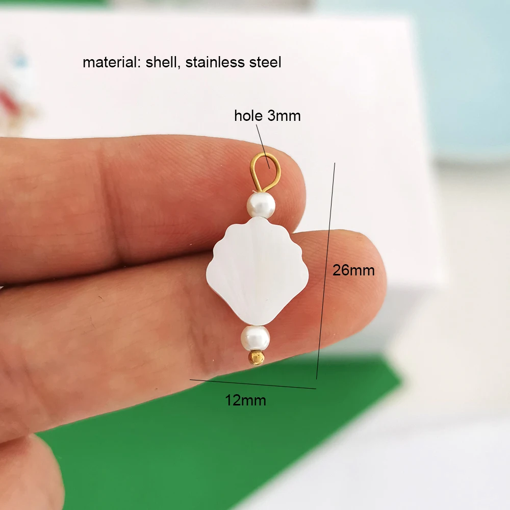 1 Stück Ozean-Anhänger Charm Muschel Seestern Fisch Schildkröte Koralle Handgefertigte Maßgeschneiderte Halskette Edelstahl Perle Keramik Großhandel – Detail 4