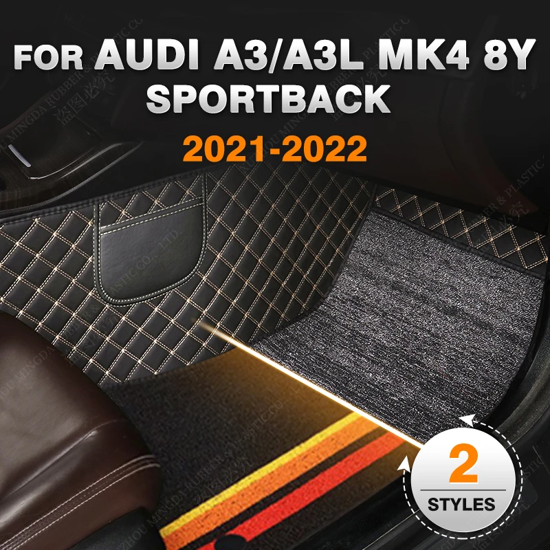 

Car Floor Mats For Audi A3 Sportback MK4 8Y 2021 2022 Custom Auto Foot Pads Automobile Carpet Cover Interior Accessories