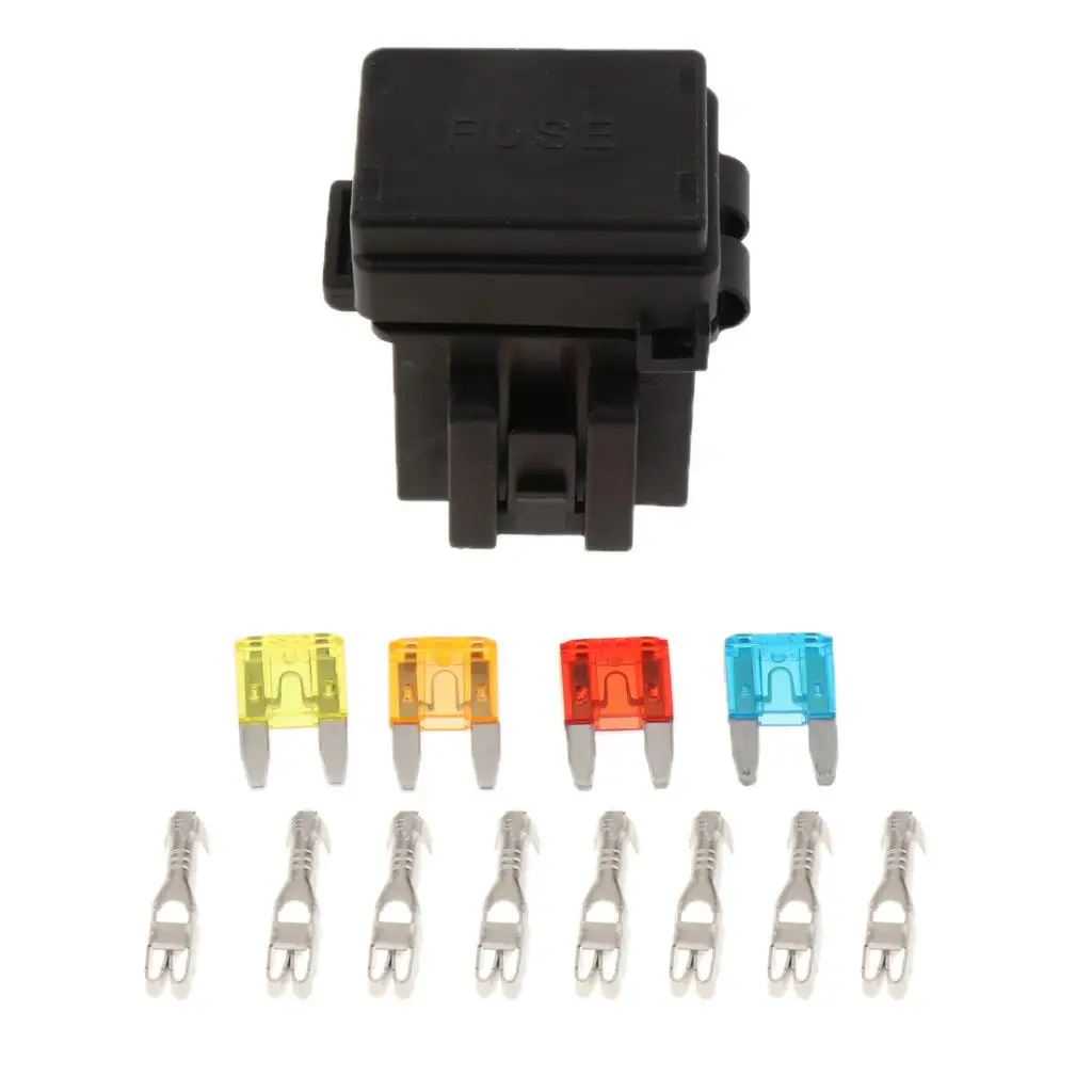 4 Way Blade Fuse Box & 1 Way Relay Box Combo Holder / Block for RV/Boat/Tanker/Trailer/Marine/Truck/SUV/Camper fuse box holder,fuse box,marine fuse block