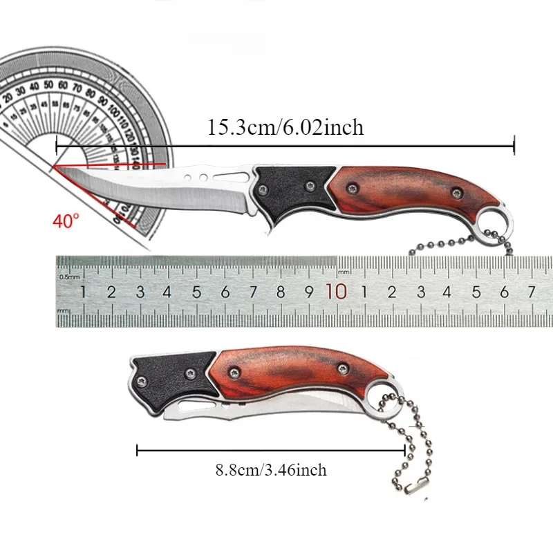 Compact Folding Knife Durable Stainless Steel Blade Multi-functional Survival Camping Tool