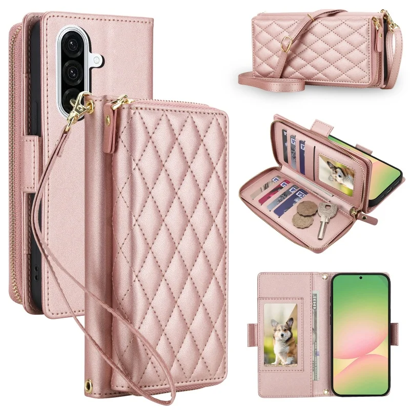 Elegant Crossbody Leather Wallet Phone Case with Cardholder Functionality