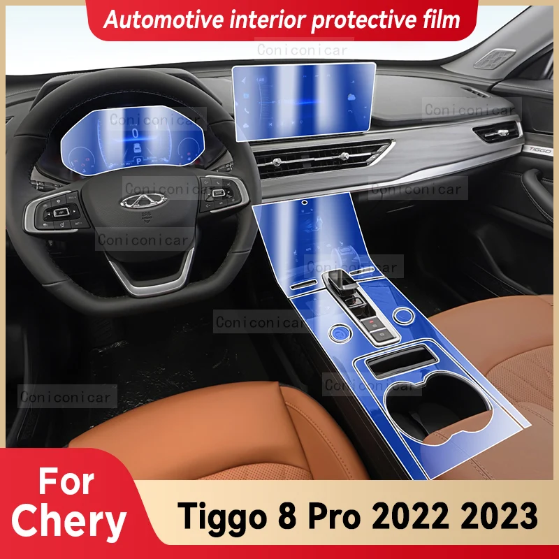 

For Chery Tiggo 8 Pro Max 8 Pro 2023 2022 TPU Car Gearbox Penal Dashboard Navigation Screen Interior Protective Film Sticker