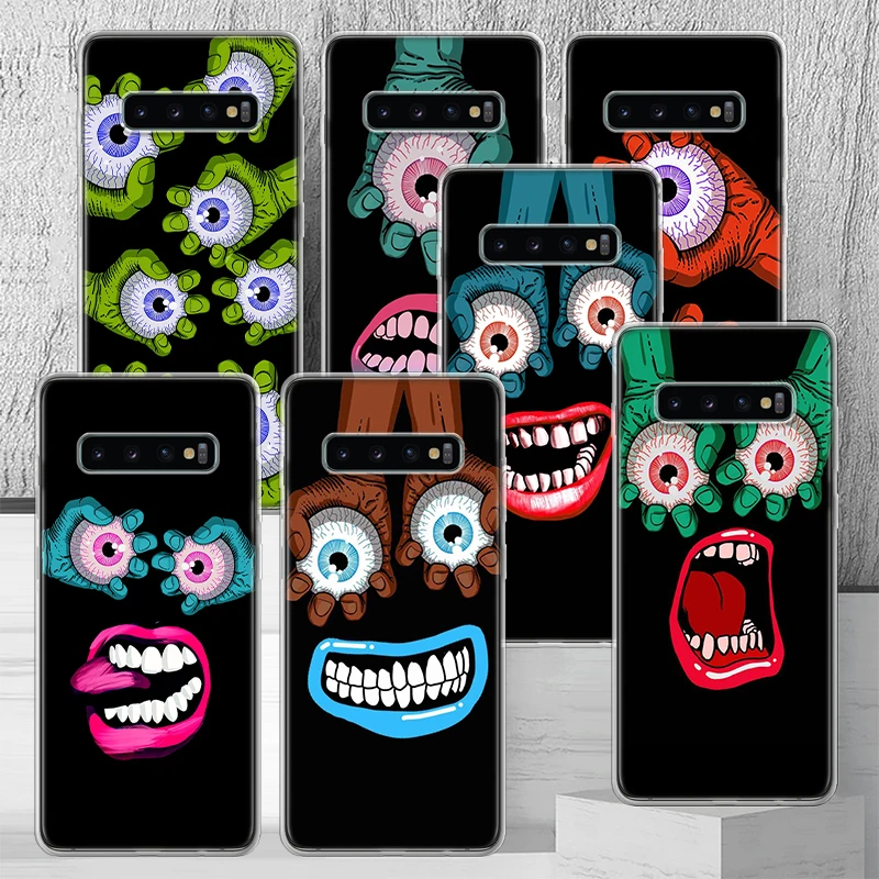Custodia Per Telefono A Mano Monster Eye Per Samsung Galaxy S24 S23 S22 Ultra S21 Plus S20 Fe S10 S10E S9 S8 + Cover Capa Funda