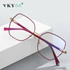 VICKY Fashion Women Cat Eye Myopia Prescription Glasses Hyperopia Reading Anti Blue Light Metal Optical Eyeglasses Frame PFD3076 1