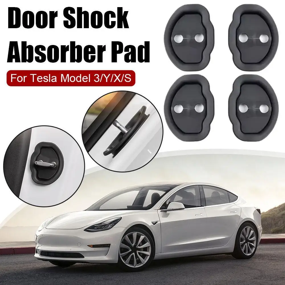 

4 шт. амортизатор для автомобильной двери Tesla Model X S 3 Y, гибкий протектор для автомобильного дверного замка, силиконовый замок для автомобильной двери