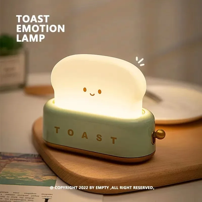 

Bread maker night light creative USB rechargeable dimming lighting table led warm light bedroom bedside timing sleep light