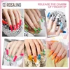 ROSALIND Gel Nail Polish 6PCS Set UV Gel Semi Permanent Varnishes Base Top Coat Macaron Effect Nail Art Design Salon/DIY Gift 4